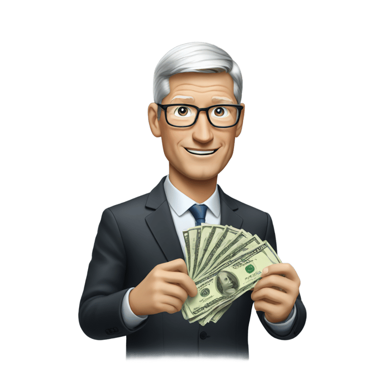 絵文字：tim cook holding money