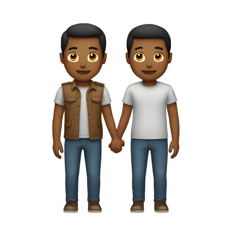 genmoji：两个男人手牵手