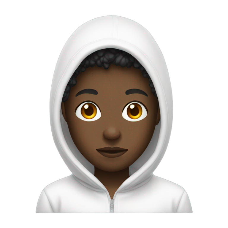 genmoji：一个黑人小孩满脸白色的汗水