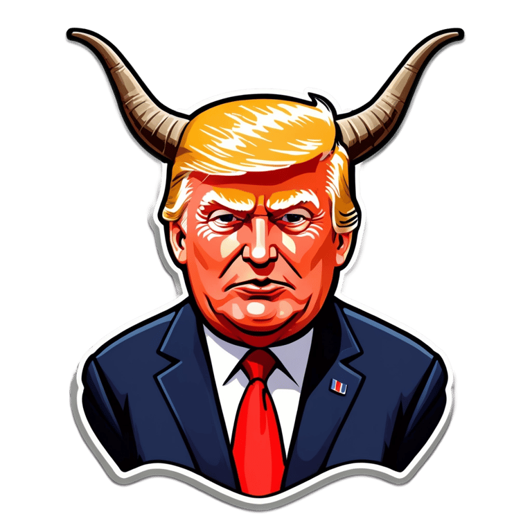 genmoji: President trump with horns