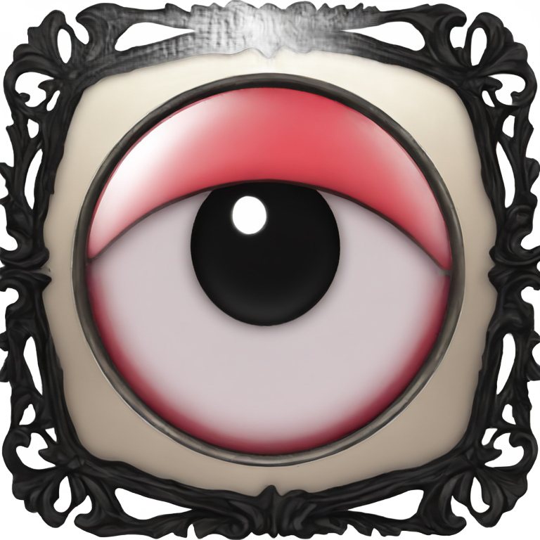 genmoji: gothic red vintage black mirror alter