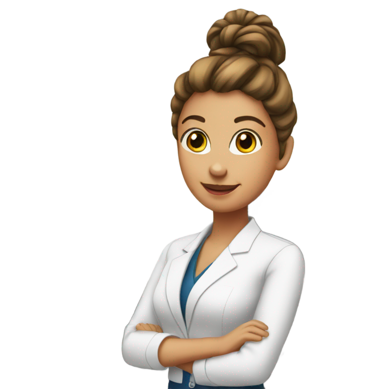 genmoji : Réceptionniste d'hôtel avec un chignon