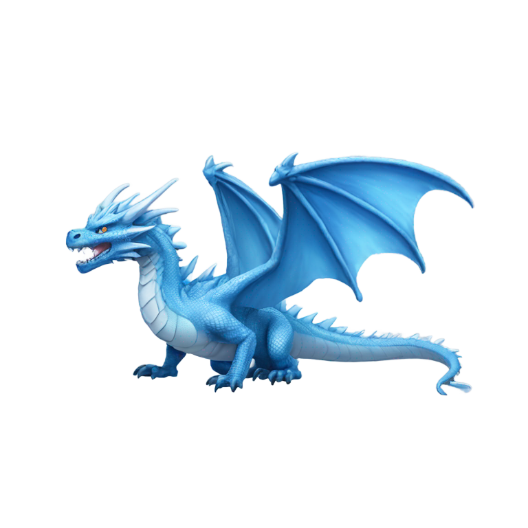 genmoji : Dragon de givre bleu crachant de la glace