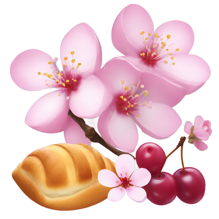 genmoji：樱花、羊角面包、蓝莓