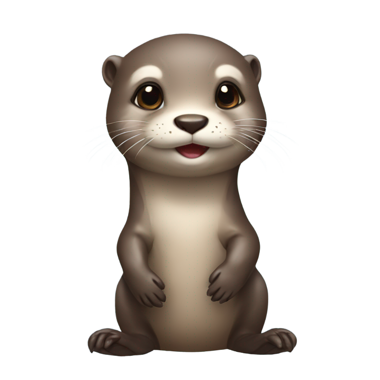 絵文字：赤ちゃんカワウソ、ほぼ人間の顔