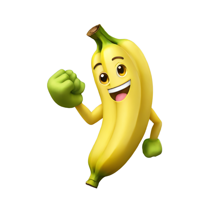 genmoji : Une banane très musclée avec des abdos et des biceps