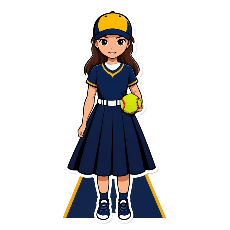 絵文字：ソフトボールのドレス