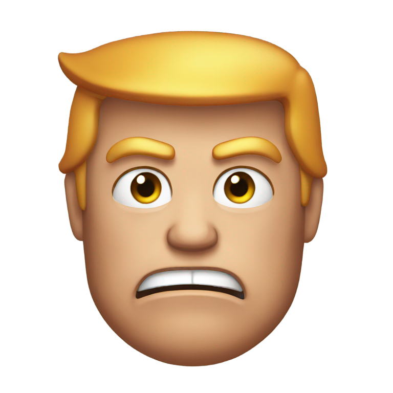 絵文字：怒ったトランプ、赤い頭