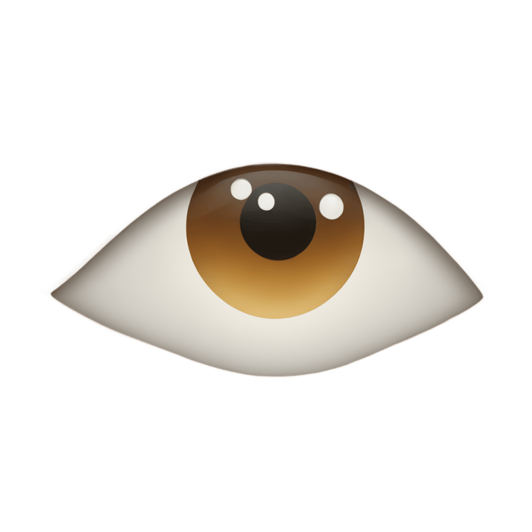 genmoji：白色和棕色圆形眼睛