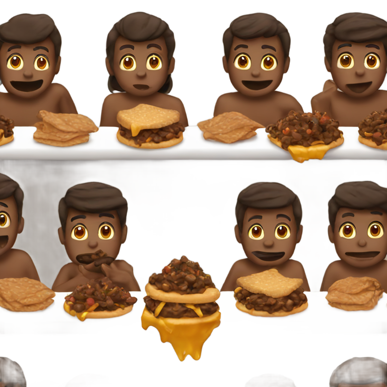 genmoji : 5 gars mangeant de la crotte