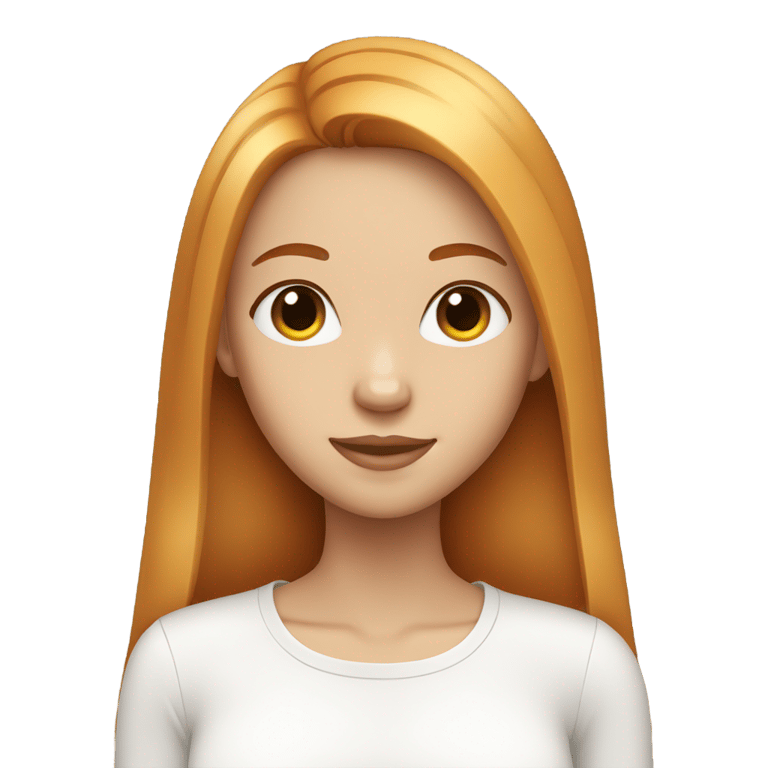 genmoji：a white and ginger girl with straight hair and heart eyes