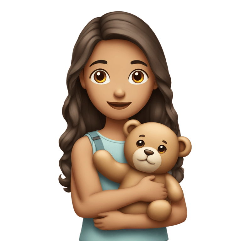 genmoji：一个女孩抱着一只熊猫玩具