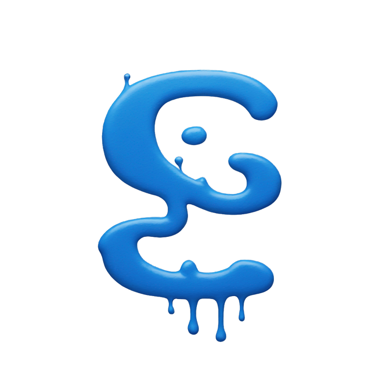 genmoji : Letter b made out of blue paint