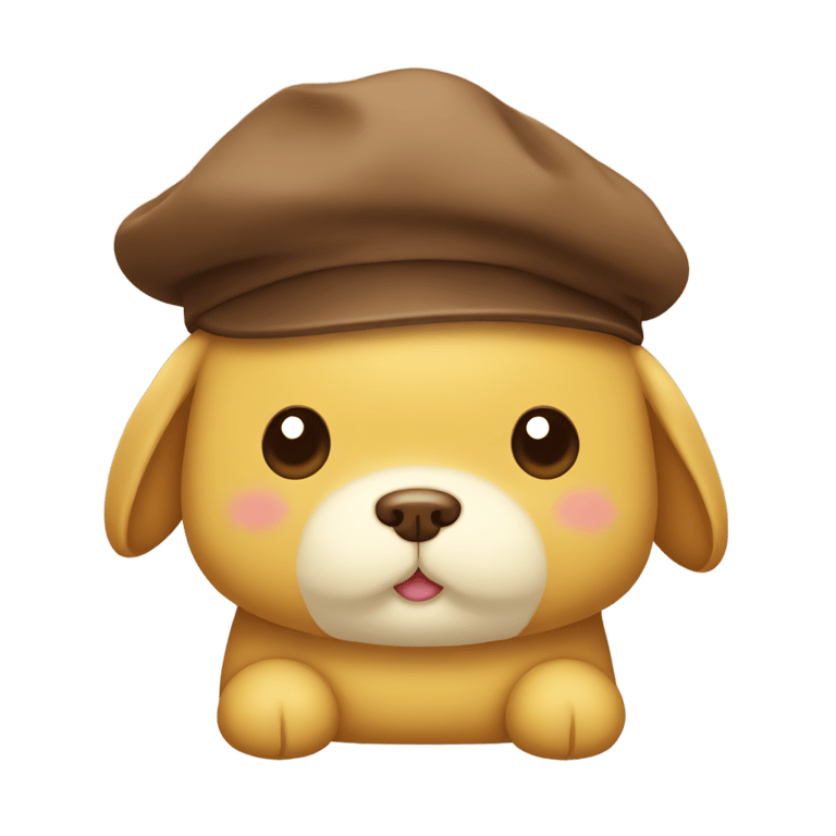 genmoji : pompompurin face with brown beret
