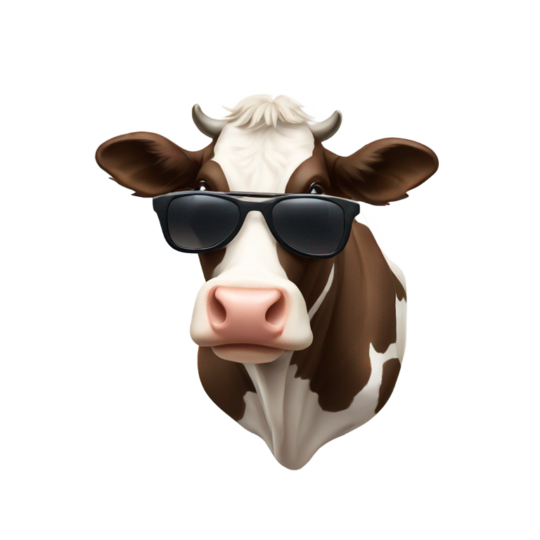 genmoji : Vache avec lunettes de soleil