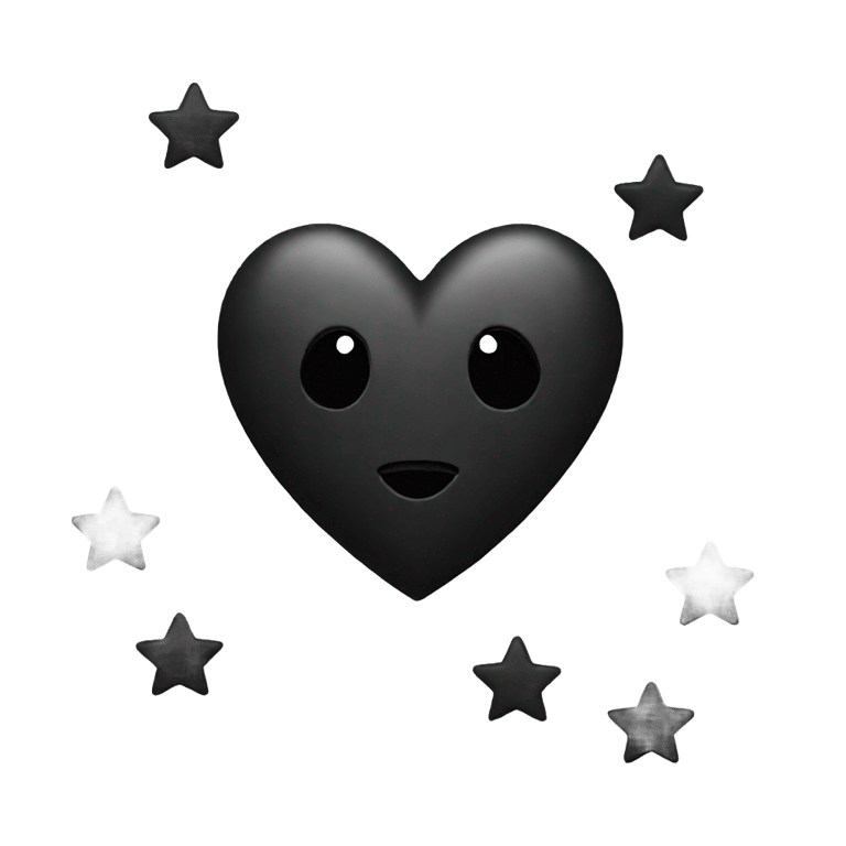 genmoji: black heart with stars