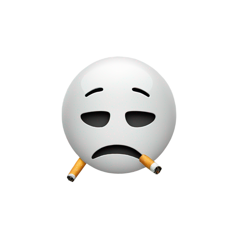 genmoji: sad face with cigarette