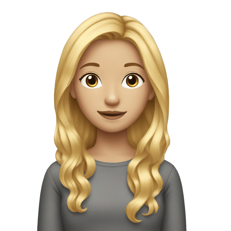 genmoji : Jeune fille aux cheveux blond chaud