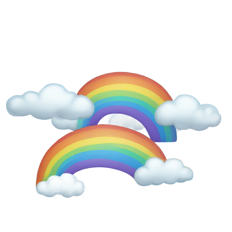 絵文字：二つの雲と虹
