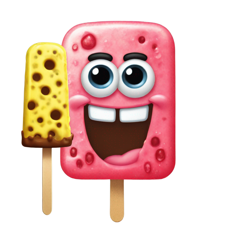 genmoji : SpongeBob Popsicle from chocolate eyes back to gumball eyes