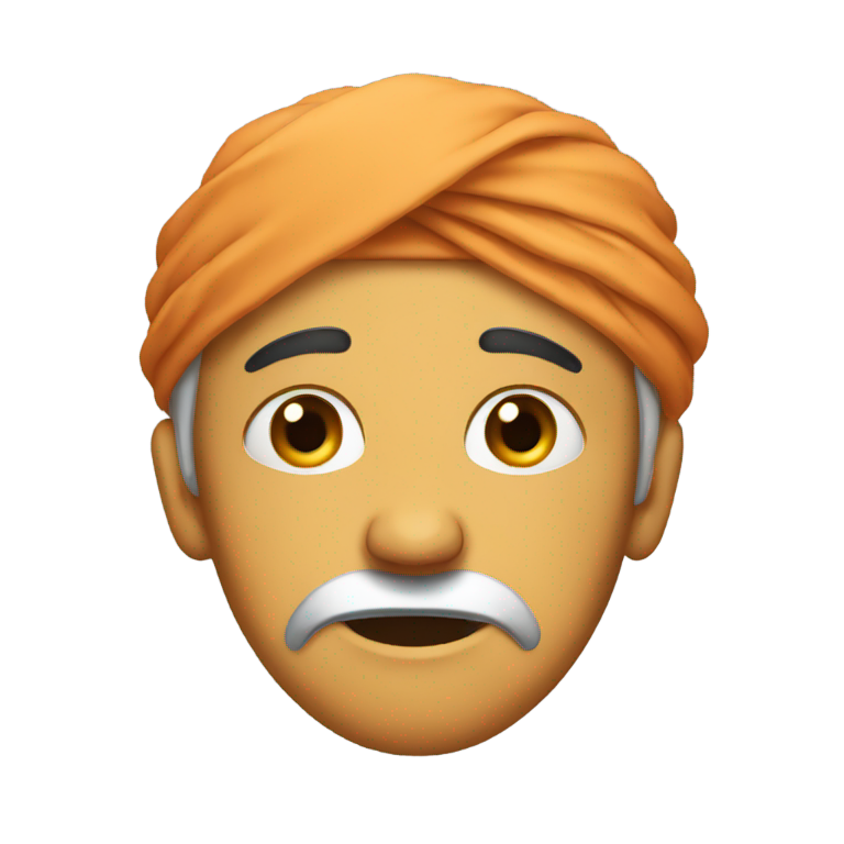 genmoji：戴头巾的男人伤心哭泣，眼泪流淌