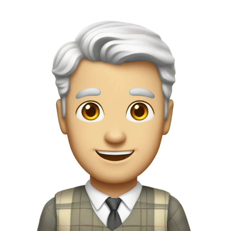 絵文字：1950年代の白人男性がスカートを着用