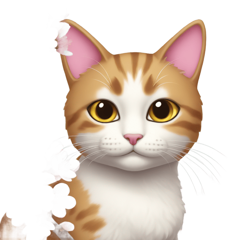 絵文字：桜の猫