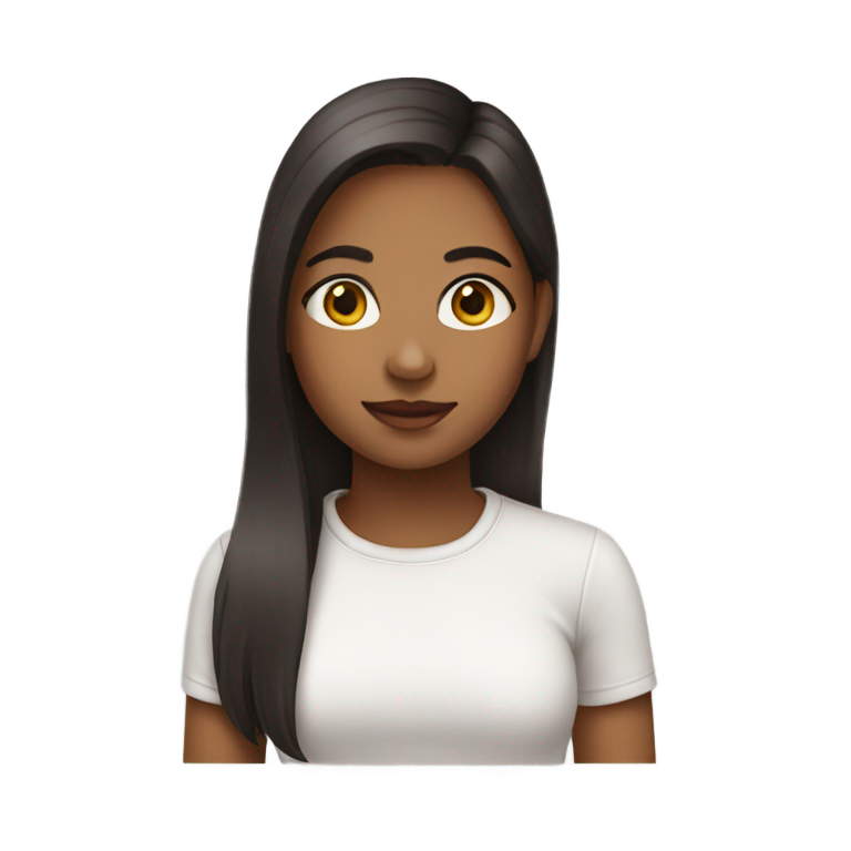 genmoji : Une fille avec 🫶🏻