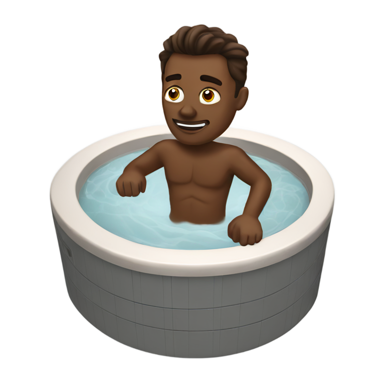 genmoji : Mr Brown takes a hot tub