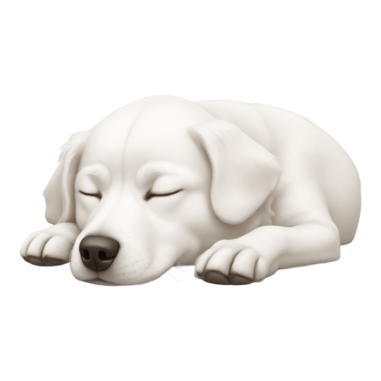 絵文字：Sleeping white dog