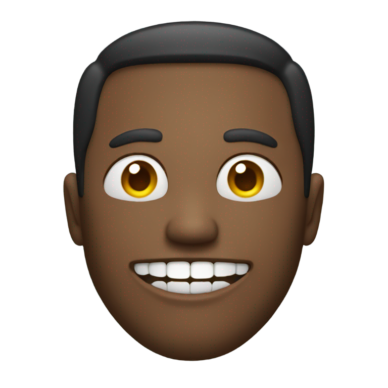 genmoji: A man with teeth for eyes