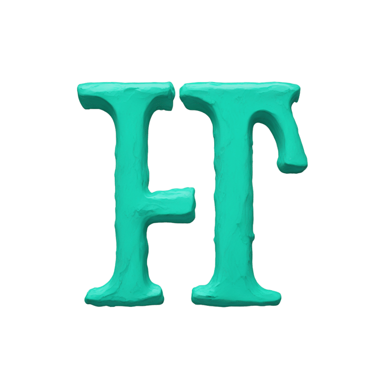 絵文字：ターコイズ色のペイントで作られたアルファベットの「t」
