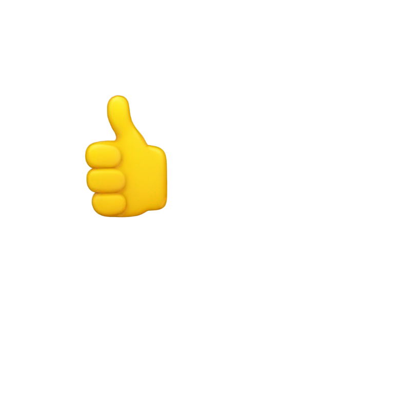 genmoji : Émoji pouce jaune standard, mais le pouce pointant vers la droite