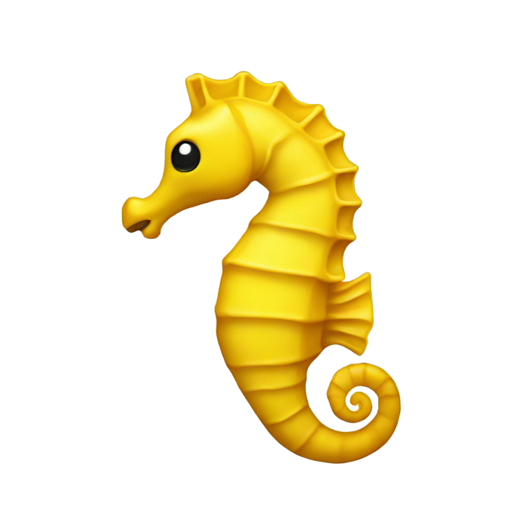 genmoji：A single yellow seahorse