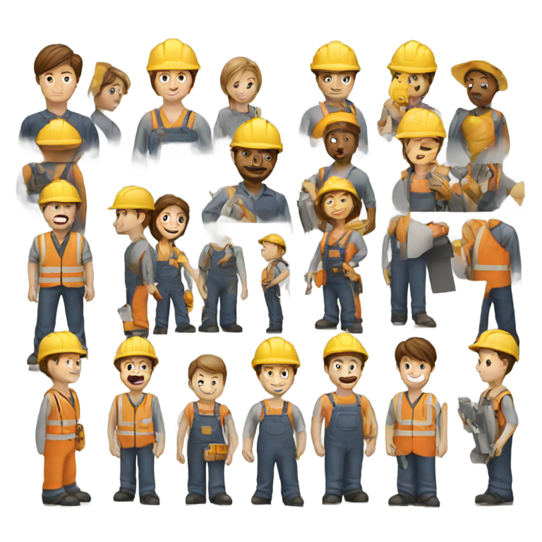 genmoji : travailleurs, personnes, production