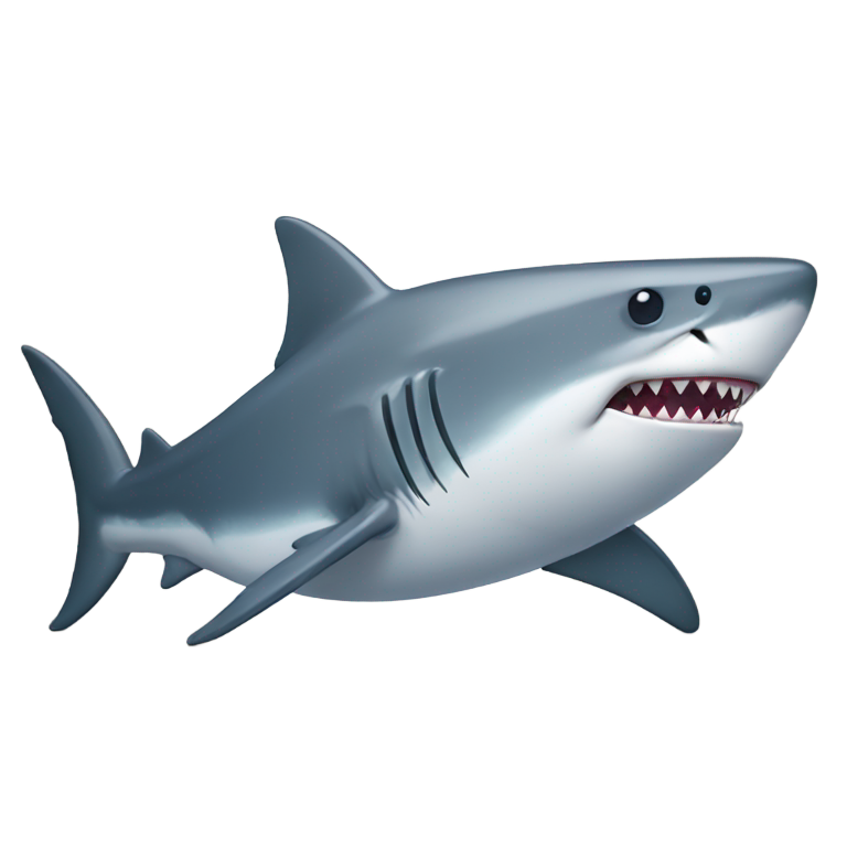 genmoji : Requin culturiste en train de faire des flexions