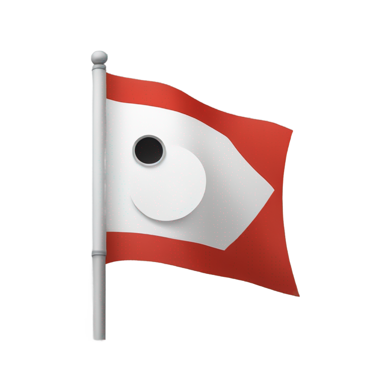 genmoji: Red flag with a white disk in the middle with a swastika tilted 45 degrees