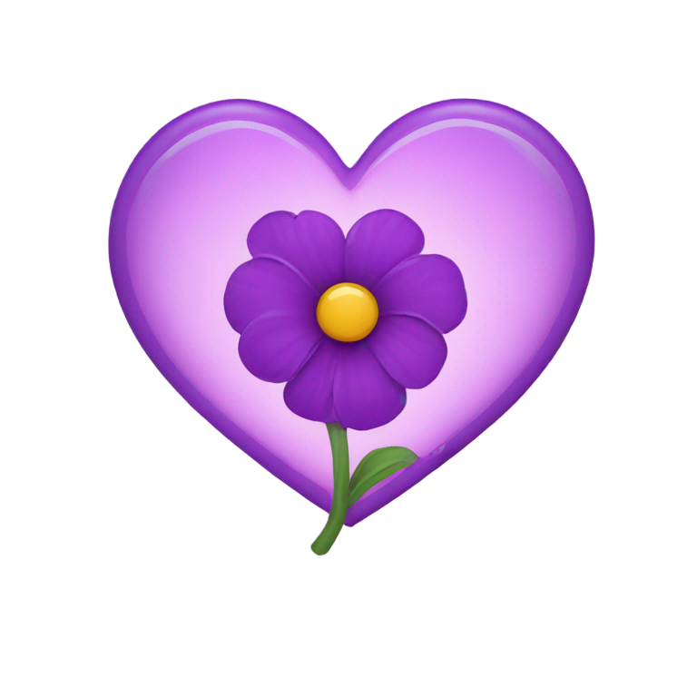 genmoji: purple heart with a flower