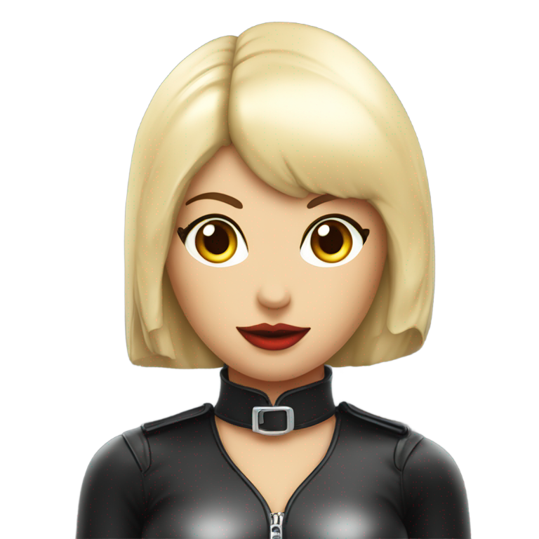 genmoji: une femme en tenue latex bdsm