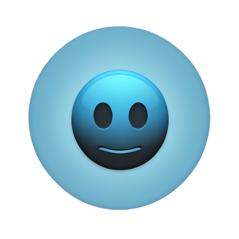 genmoji : Un cercle noir avec un centre bleu clair.