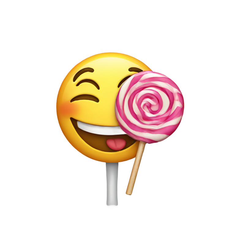 genmoji：笑脸表情拿着棒棒糖