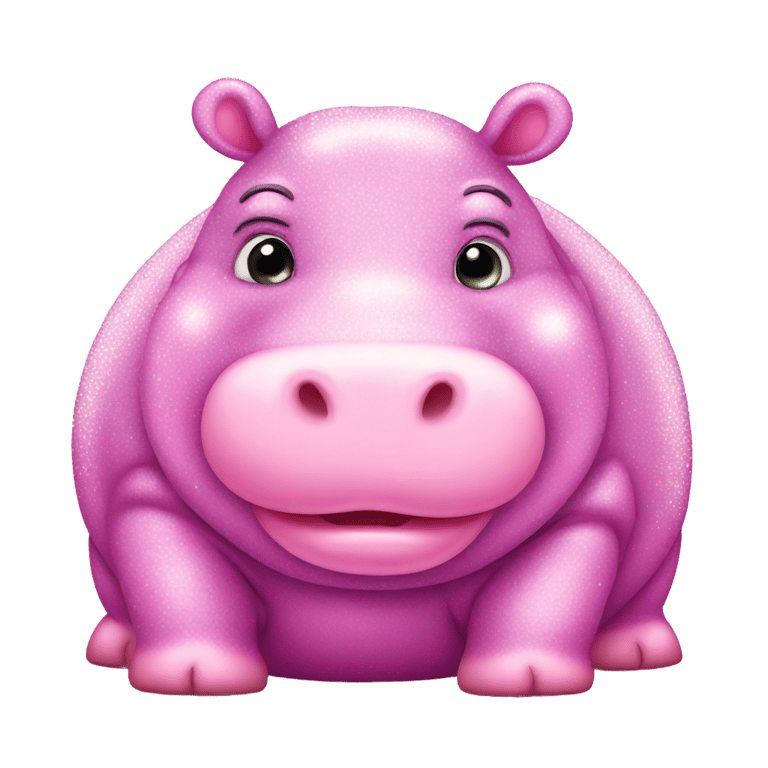 genmoji：fat pink sparkly hippo