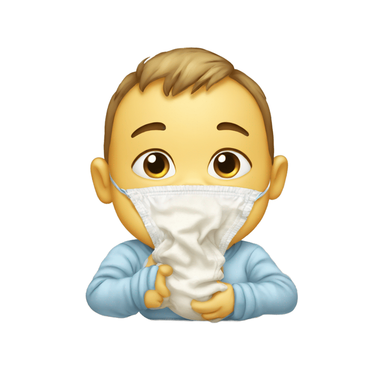 genmoji : smelly baby with stench and dirty diaper