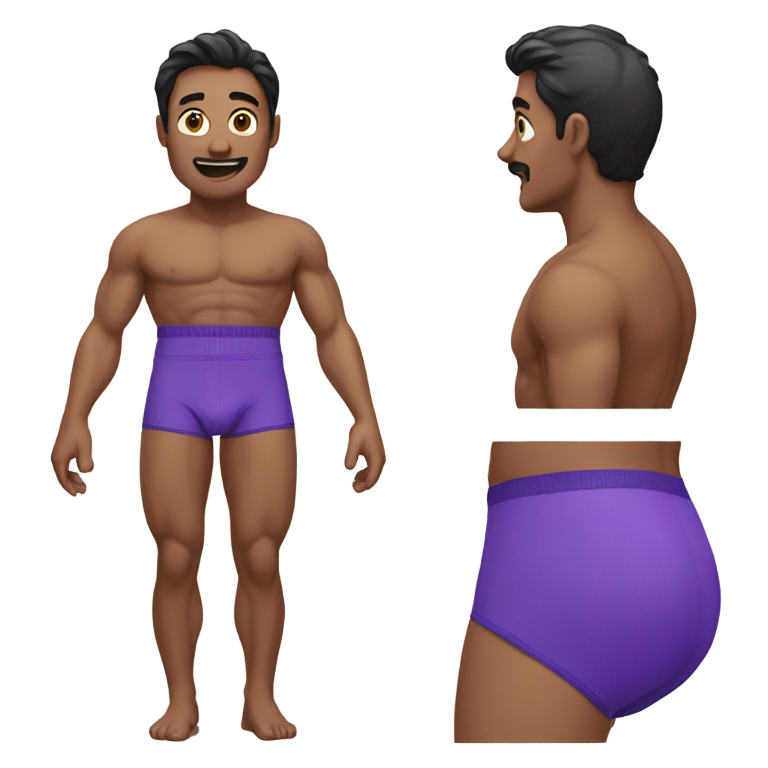 genmoji：穿紫色内裤的男人