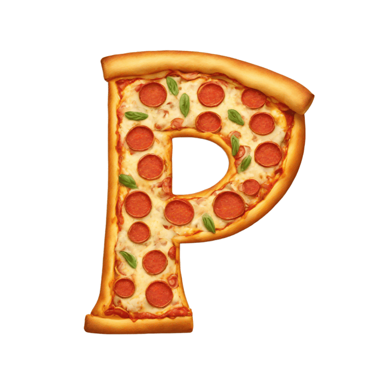 絵文字：Letter p made out of pizza