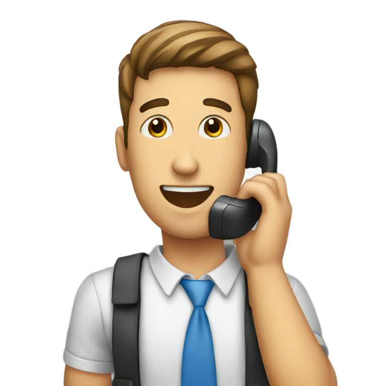 genmoji : Un homme au téléphone