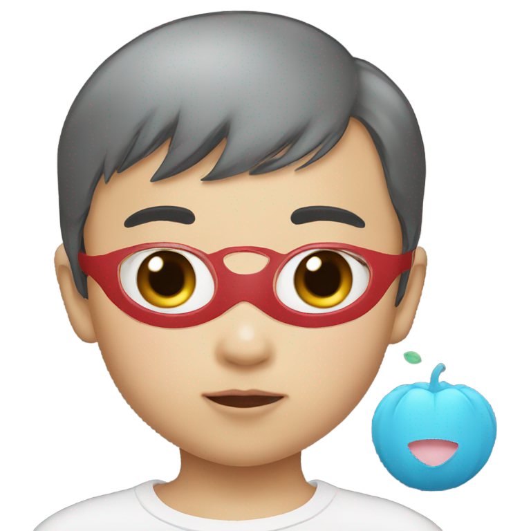 genmoji: baby spiderman asian little boy under mask