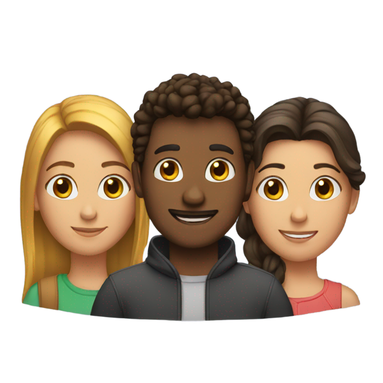 genmoji：三人朋友