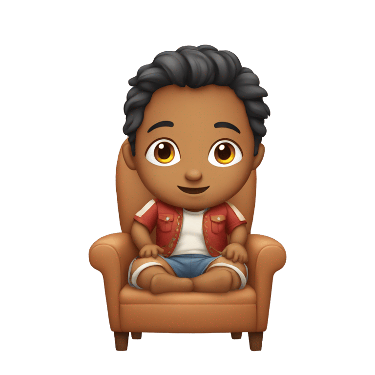 genmoji : indian toddler sitting in chair