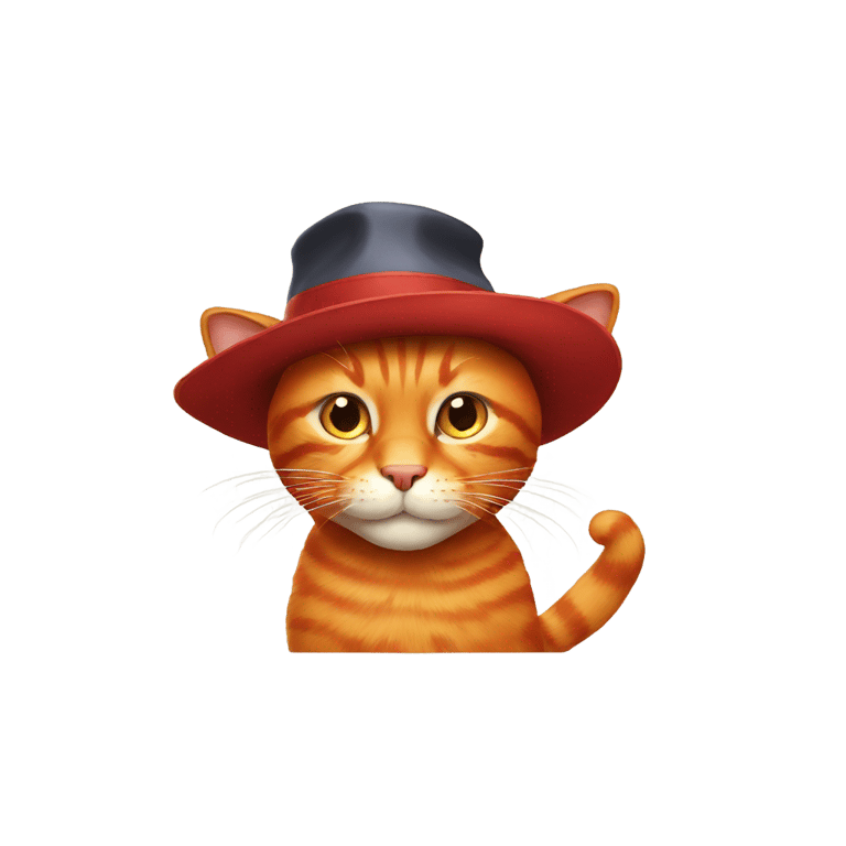 genmoji：一只戴着帽子的红猫